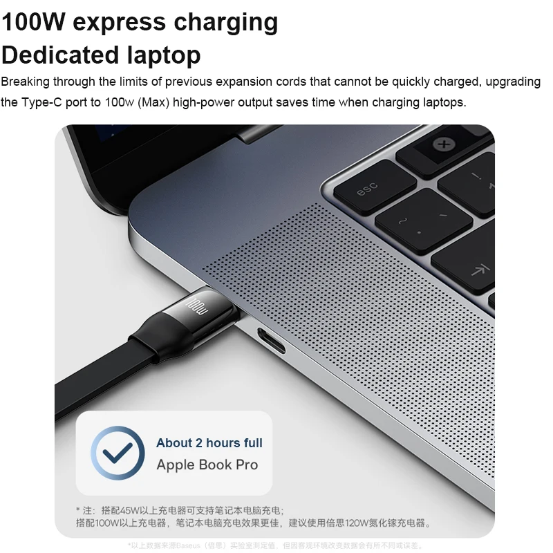 Baseus 3-in-1 Data Cable Typec Charger Cable 100W Fast Charging USB C Type Cables for iPhone13 12 PD20W Huawei MacBook Notebook