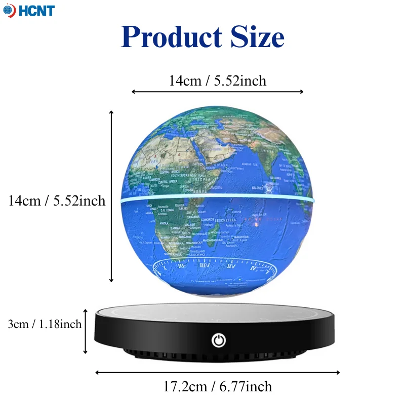 كرة أرضية عائمة مغناطيسية مع ضوء LED خريطة العالم للكرة الأرضية لديكور المكتب المنزلي هدية تقنية رائعة لمعلم الأطفال