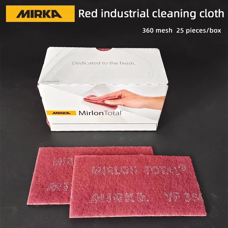 MIRKA Original Rectangular Scouring Pad Red-Grey 1500/360 Mesh Nylon Polishing Pad for Kitchen Sink And Bathroom