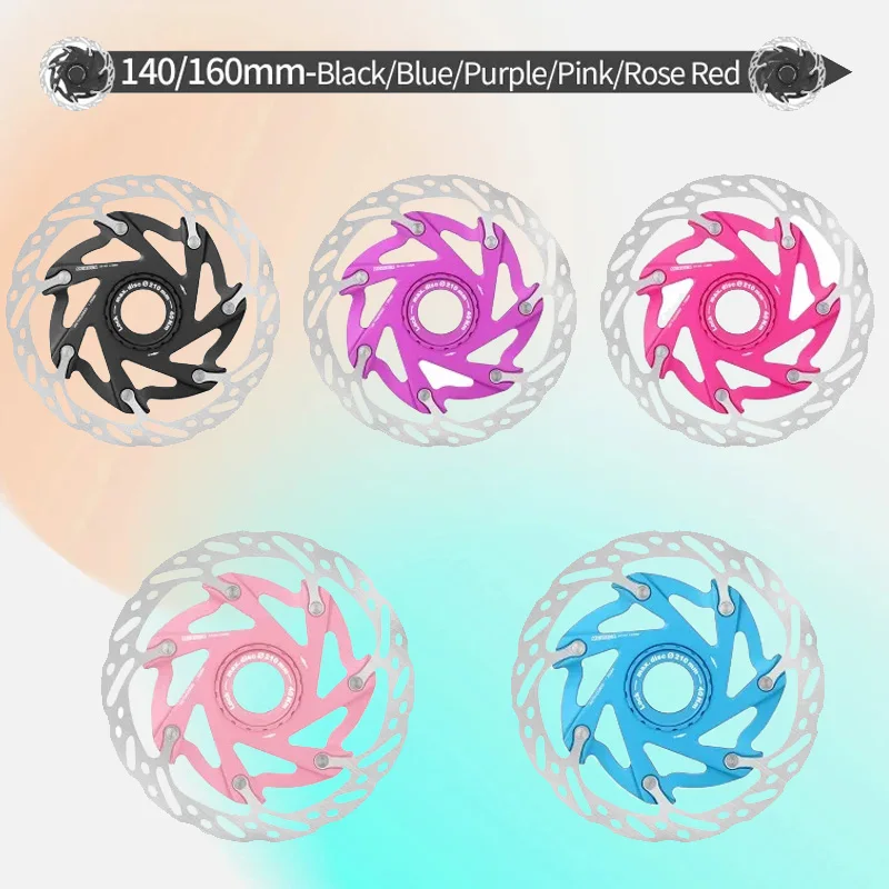 

MEROCA 160mm Bicycle Brake Rotor 140MM 160MM Bike Centerlock Rotor Heat Dissipation Floating Rotors Cycling Accessories