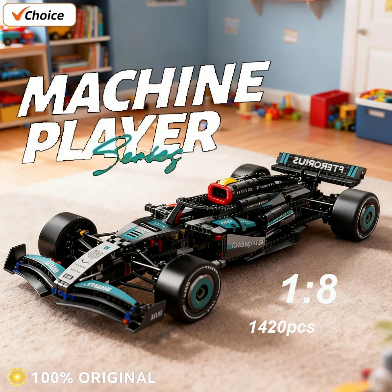 2025 FI W14 blocs de construction de voiture de course ensemble 1420 pièces Compatible MOC modèle de voiture de course bricolage cadeau de vacances jouets pour enfants garçons Fans de course