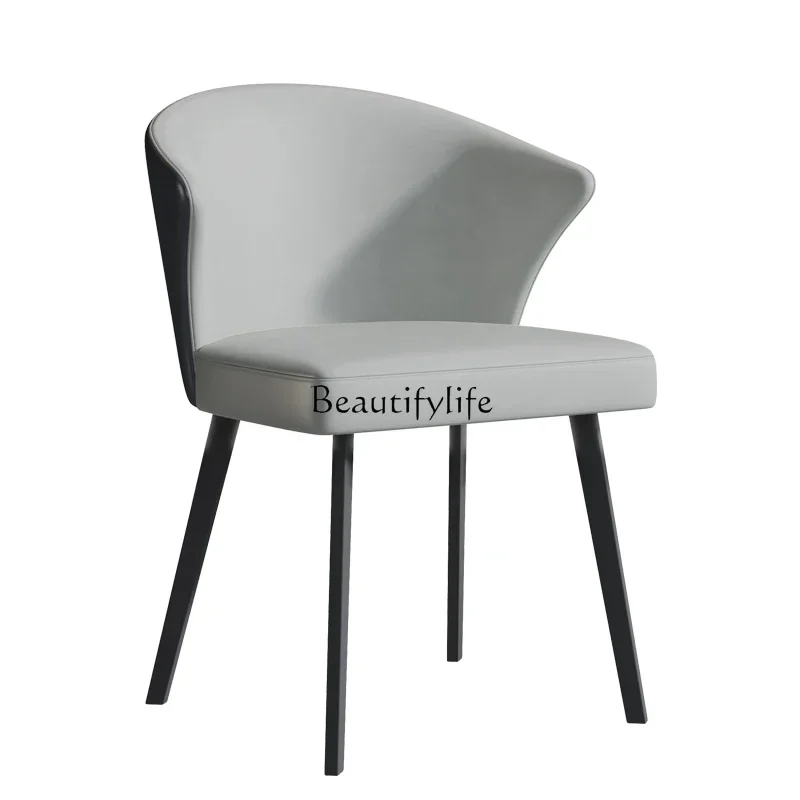 pg45Modern Simple Household Backrest Soft Package Dining Chair Light Luxury Restaurant Chair