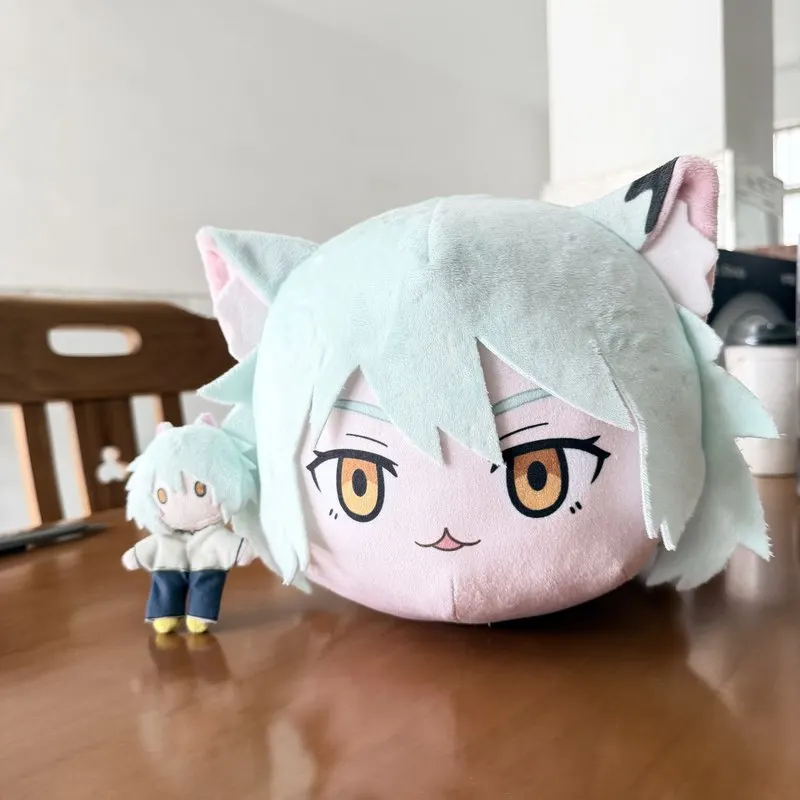 New Hot Chainsmoker Cat “Dango” Plush Cushion With Button Sprite Design Cute Cat-Ear Plush Doll Anime Manga Merchandise Gift