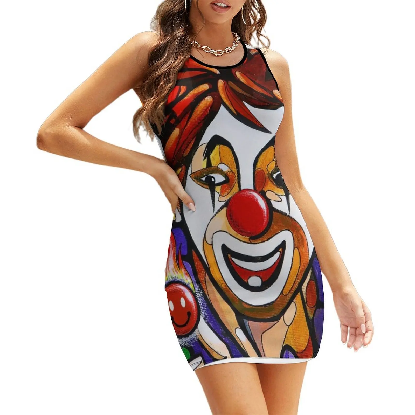 

Smiley Clown Sleeveless Sundress summer dresses for women 2025 bandage dress dress women summer women dresses