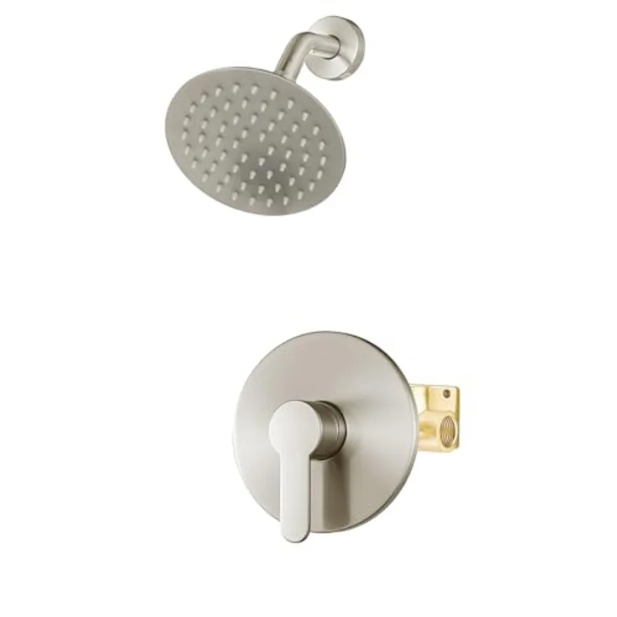 

Shower Faucet Set Brushed Nickel Shower Valve Kit with 6 Inch Showerhead