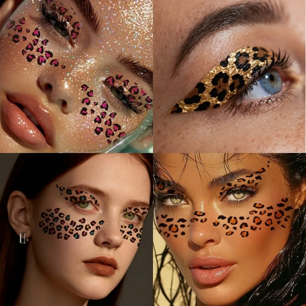 10pcs Water Transfer Leopard Print Tattoo Stickers Fake Instant Temporary Tattoo Waterproof Easy To Use Body Art Sticker