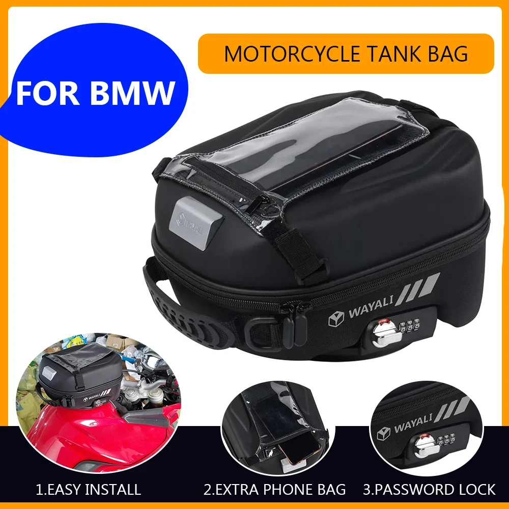 

Motorcycle Tank Bag For BMW R1250GS R1200GS S1000XR F850GS R 1200 RT R 1250 GS ADV F750 F900 XR Luggage Tanklock Racing Backpack