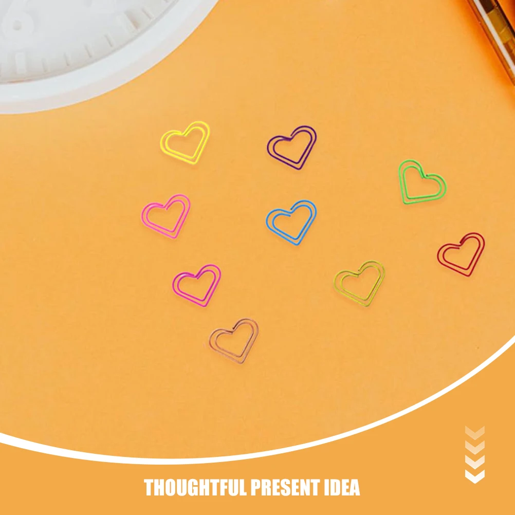 

150pcs Paper Clip Heart Shaped Paper Clips Metal Office Paperclips for Document Organization Heart Bookmark for School Office