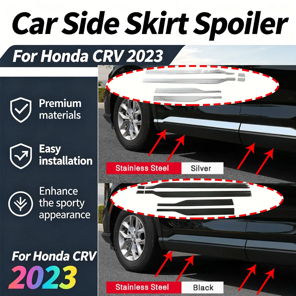 

Car Side Skirt Spoiler Lips for Honda CRV 2021-2026 6 Set Side Shovel Skirt Board Diffuser Splitters Auto Accessories Tuning