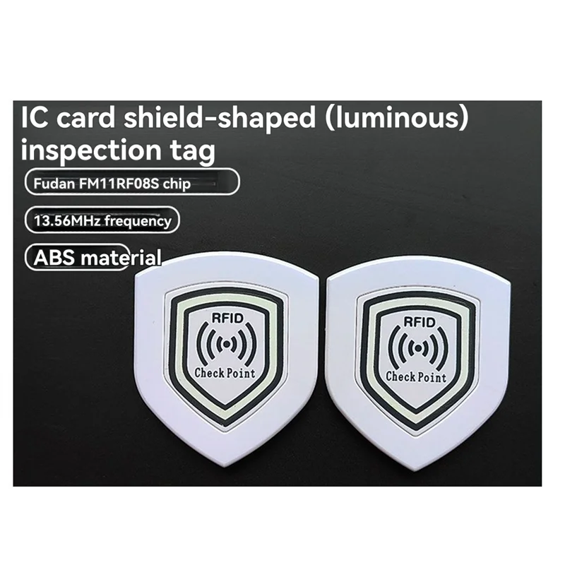 BTLIFE-10Pcs FM11RF08 NFC RFID Patrol Point Card 13.56Mhz Anti-Metal 70X60mm Luminous  Shield Inspection Tags For Security
