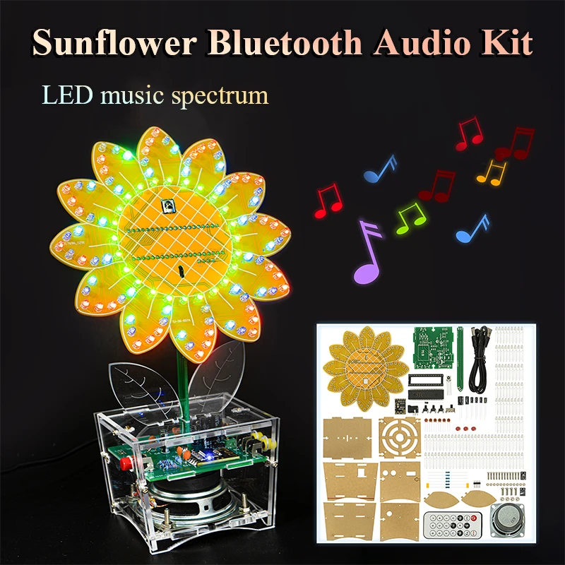 Sunflower Bluetooth Sound Kit Animation Mode Music Spectrum LED Creative Fun DIY Electronic Production Parts