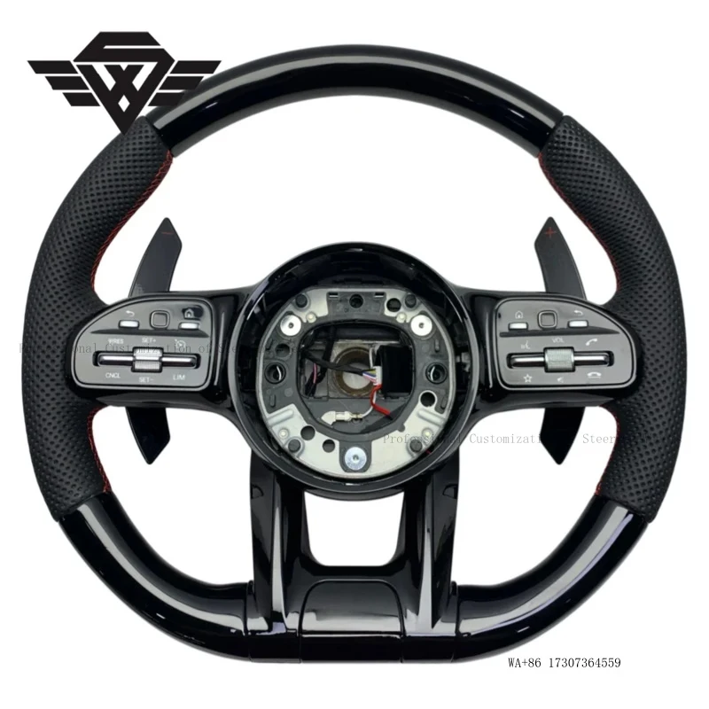 Custom Piano Black Peach Wood Car Steering Wheel for Mercedes Benz Benz Amg 809 W222 W212 W205 W167 W213  Factory Direct Sales