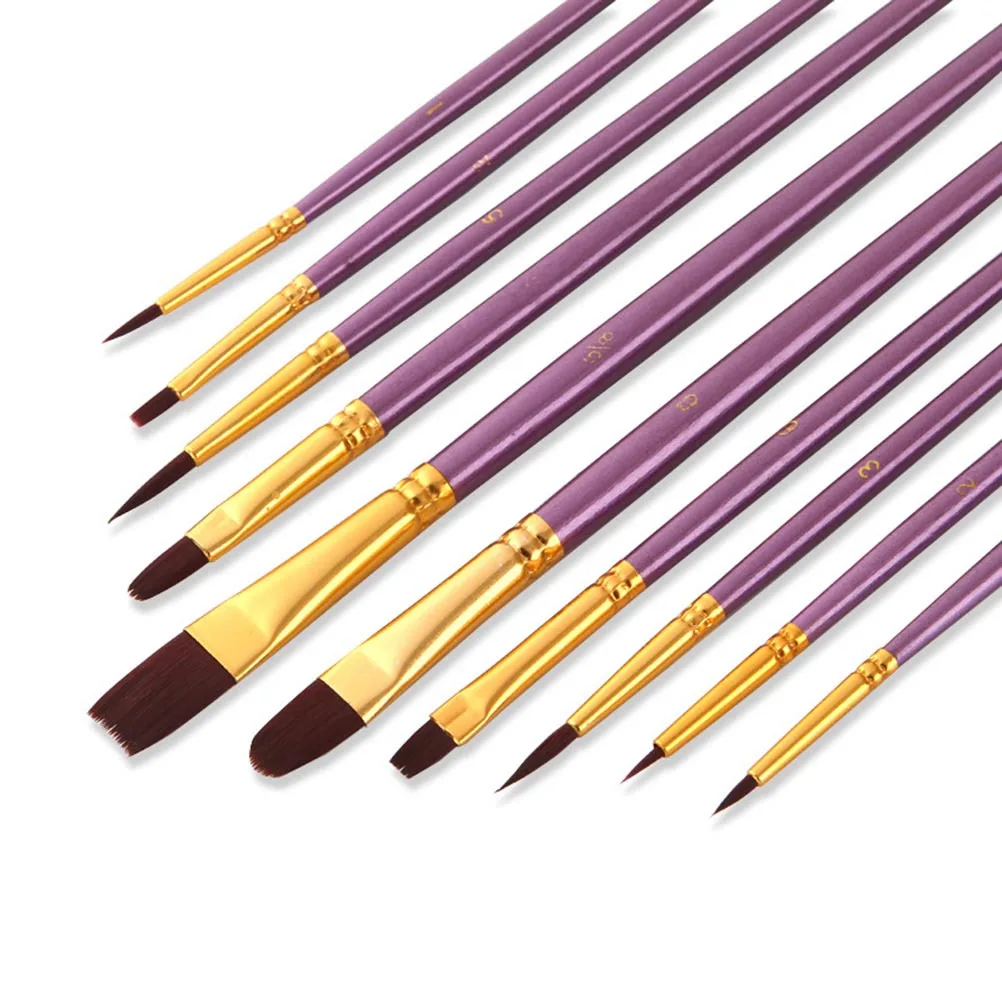 

10PCS Professional Paintbrush Set Durable Lightweight Oil Watercolor Brushes Painting Pen Kit Accessories Art Tool