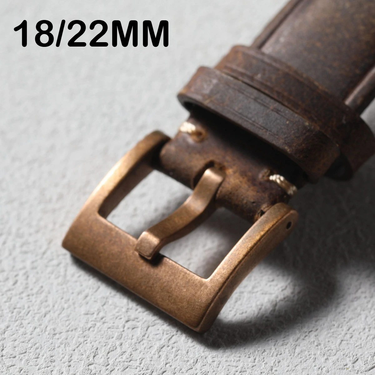 Hebilla de reloj de bronce, hebilla de cobre puro oxidado de alta gama de 18MM y 20MM, adecuada para accesorios de reloj de bronce