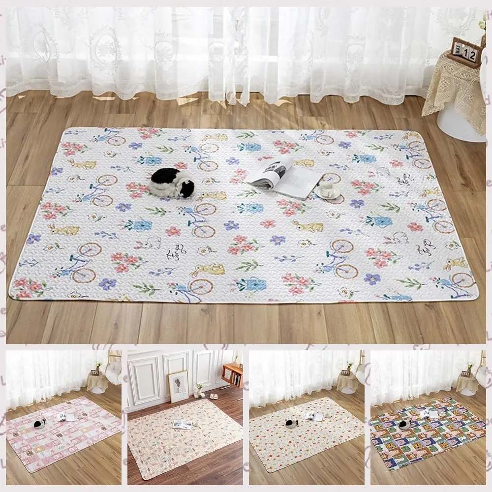 Anti Slip Rabbit Floor Mat Cotton Cartoon Print Pet Sofa Cushion Soft Rabbit Cage Liner Guinea Pig Cage Mat