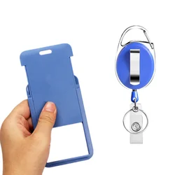 Keychain Pass Work Card Holder ID Tag Name Badge Holder Key Chain Retractable Badge Reel Card Clip Blue White Black Available