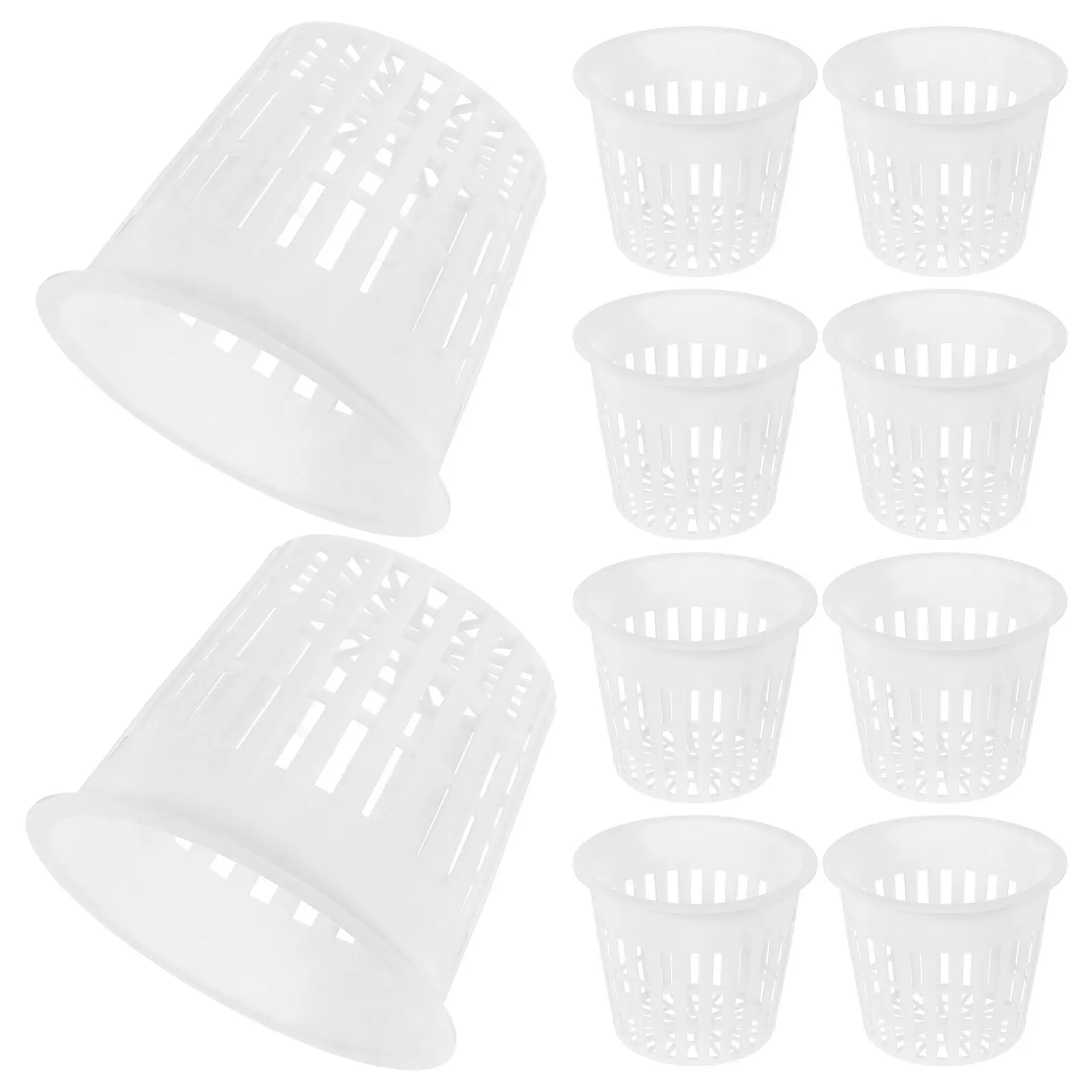 10Pcs Plastic Net Pots Mesh Hydroponic Planter Root Aeration for Orchids Vegetables Aquatic Plants Nursery Planter Pots