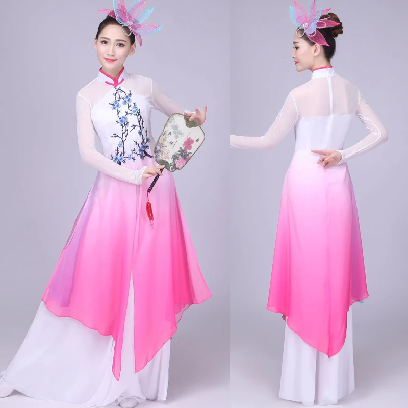 New Traditional Chinese Folk Dance Costume Woman Yangko Dancing Clothing Retro Elegant National Ethnic Fan Dance Yangge Dress