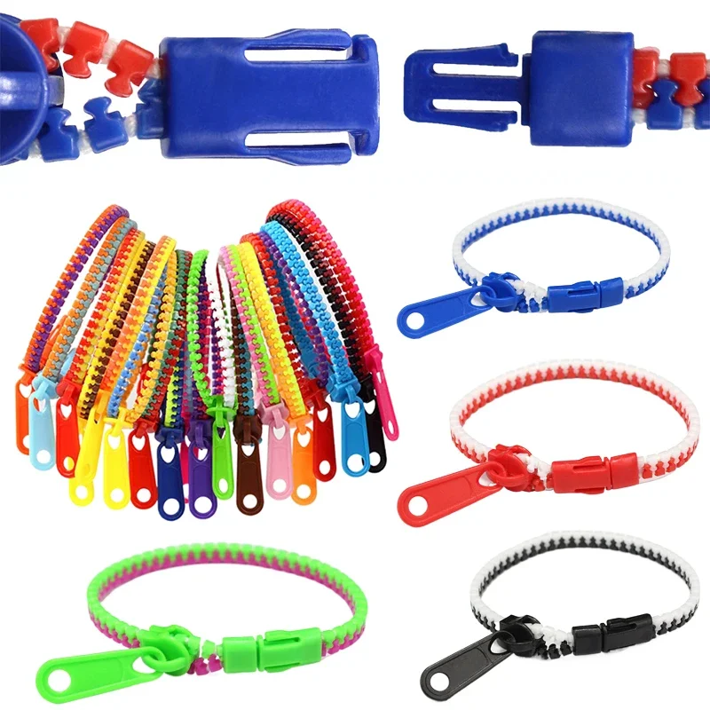 

100 шт., детские браслеты на молнии