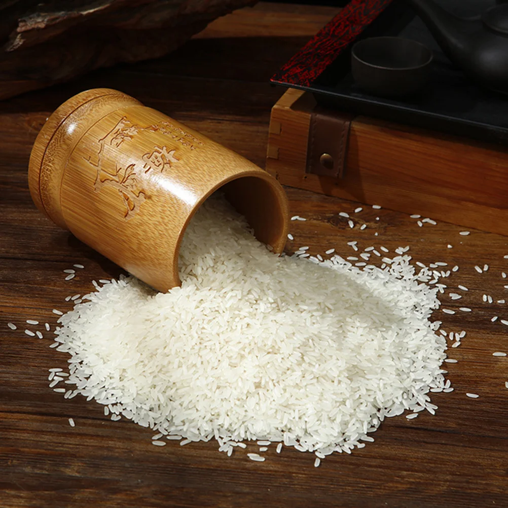 

Bamboo Rice Scoop Lightweight Measuring Cup for Kitchen Baking Dry Ingredients Storage Container White Spoon Rest