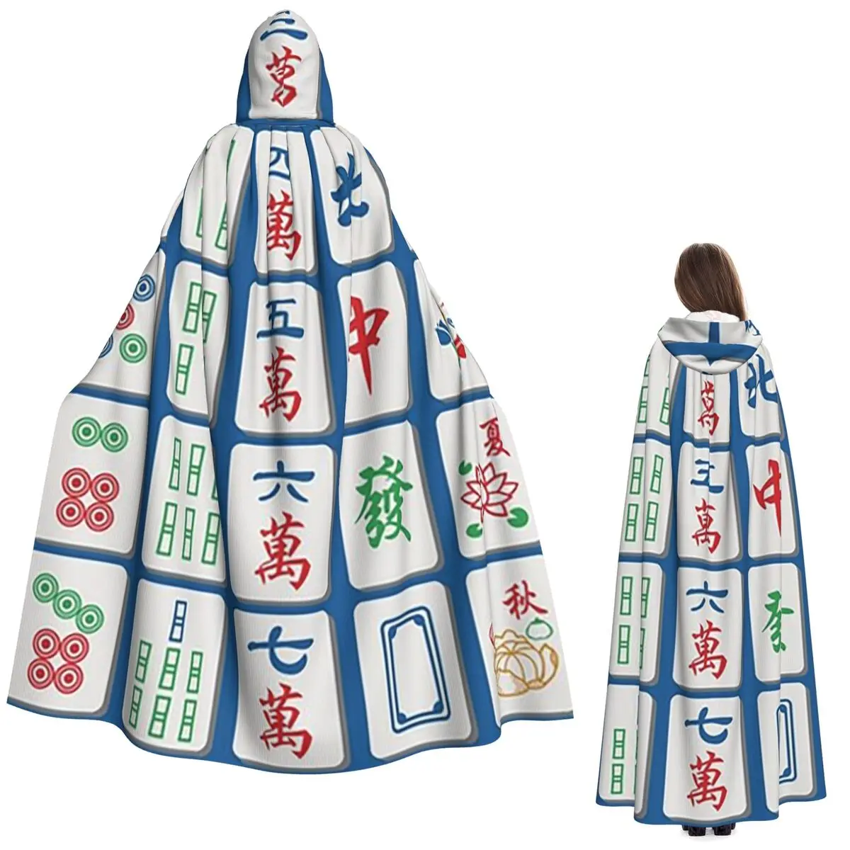 

Длинный синий плащ с капюшоном, костюм ведьмы в средневековом стиле, накидка для косплея, на Хэллоуин, для взрослых, унисекс