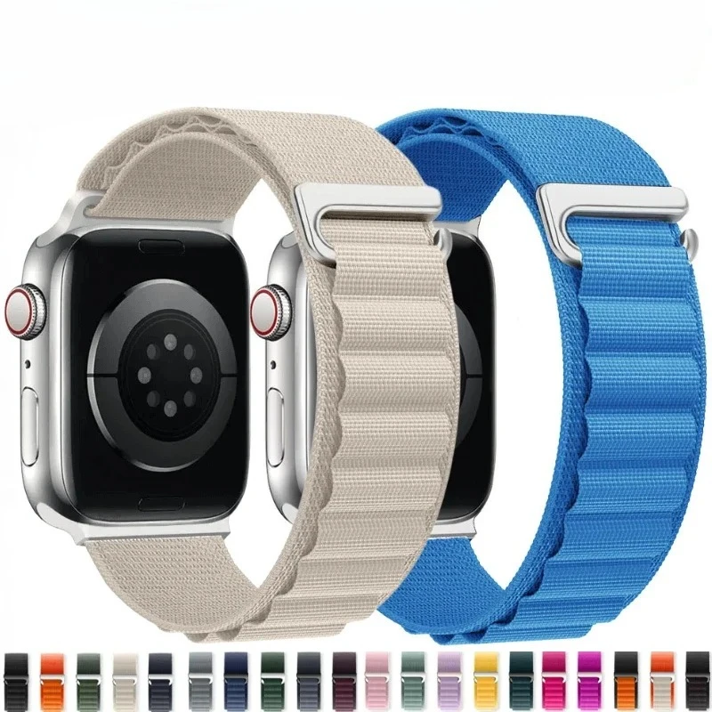 ترقية جبال الألب النايلون حزام ل سوار ساعة يد آبل 11 10 9 8 7 45 مللي متر 41 مللي متر 42 مللي متر 46 مللي متر الترا 3/2 49 مللي متر سوار حزام الساعات iWatch 6 5 SE