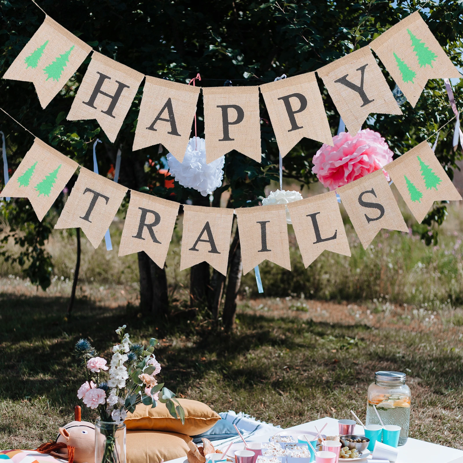 

Linen Banner Party Decoration Flags Swallowtail Garland Reusable Indoor Outdoor Birthday Baby Bunting Photo Prop Festive