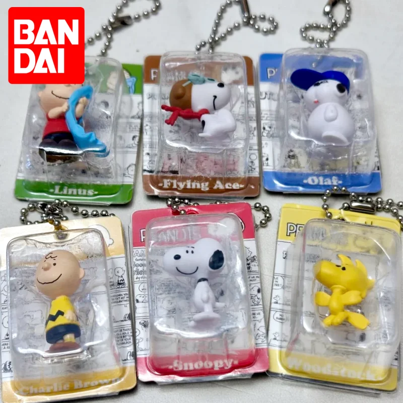 

Genuine Bandai Gashapon Peanuts 75th Anniversary V2 Edition Snoopy Anime Mini Figure Miniature Kawaii Model Bag Pendant Gift Toy