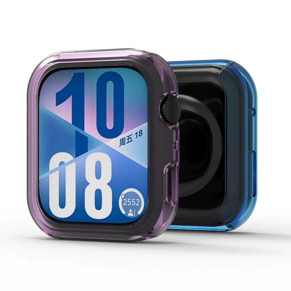 For Huawei Watch Fit 4 Protective Watch Case Soft TPU Hollow Out Cover - Transparent Black