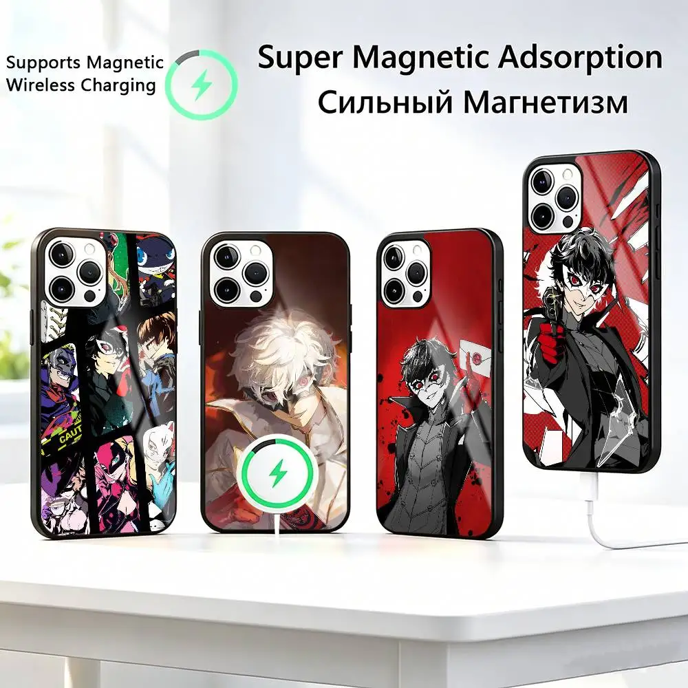 COOL Anime P-Personas  Phone Case For iPhone17,16,15,14,13,12,11 Plus,Pro Supports Magnetic Wireless Charging