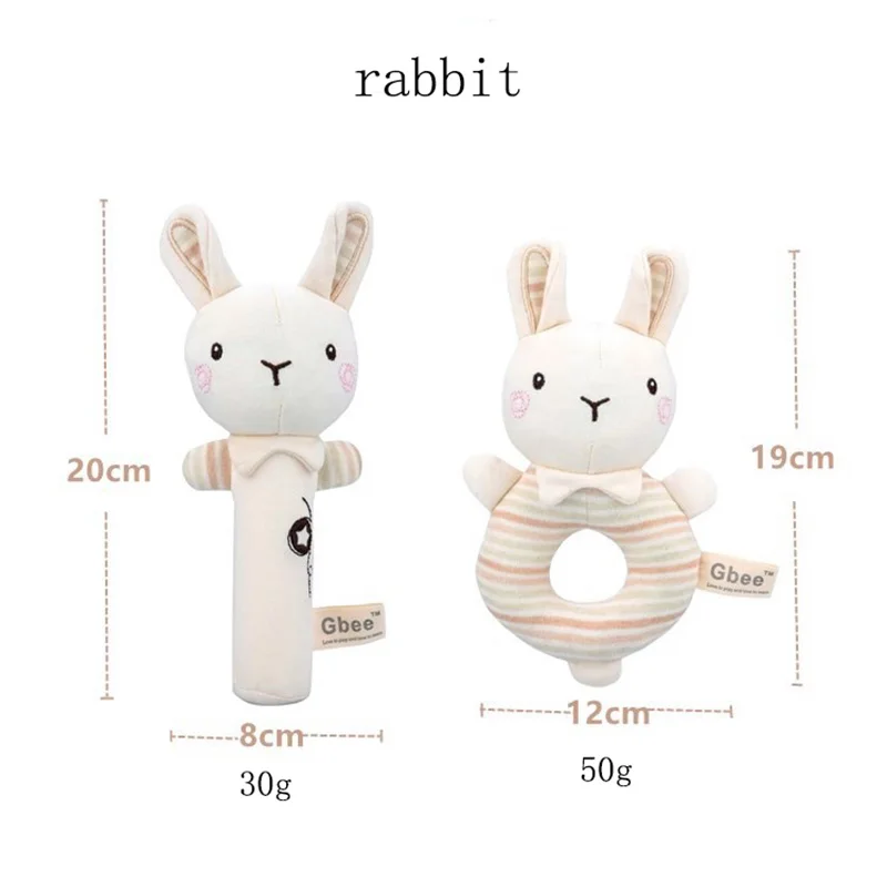 Sonagli per bambini giocattoli morbidi sonagli a mano in peluche sonagli per animali di peluche Shaker per 0-12 mesi neonati sviluppo sensoriale della mano appena nata