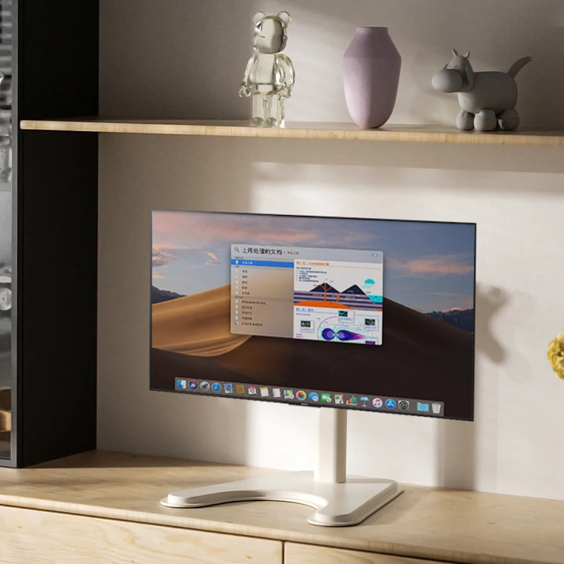 Computer Monitor Desk Stand Arm PC Screen Holder 17~32 Inch Large Base Stable Adjustable Height Mounts LCD LED With Bracket