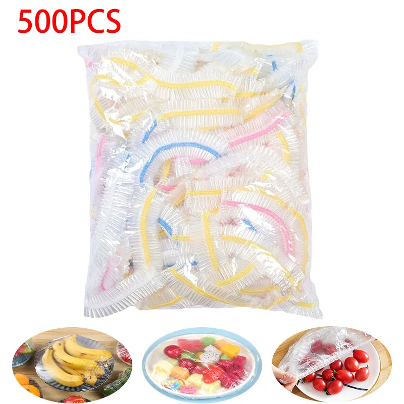 Food Grade Fruit Vegetable Storage Bag Colorful Disposable Food Cover Cling Film Fresh Keeping Bag Food Bowl Protective Covers