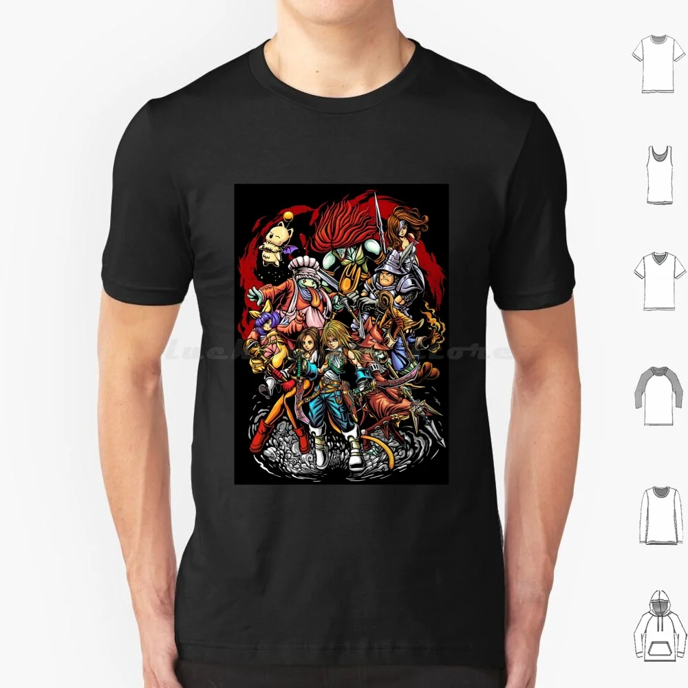 The Fantasy 9 Squad T Shirt Big Size 100% Cotton Vivi Chocobo Fantasy Ff9 Ffix Final Fantasy Wizard Black Mage Ornitier Mage