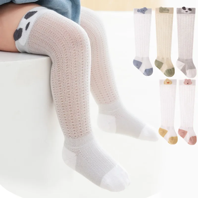 

1 Pair New Summer Breathable Mesh Baby Stockings Cartoon Hollow Out Mesh Newborn Toddler Tights for 0-3 Years Baby Socks