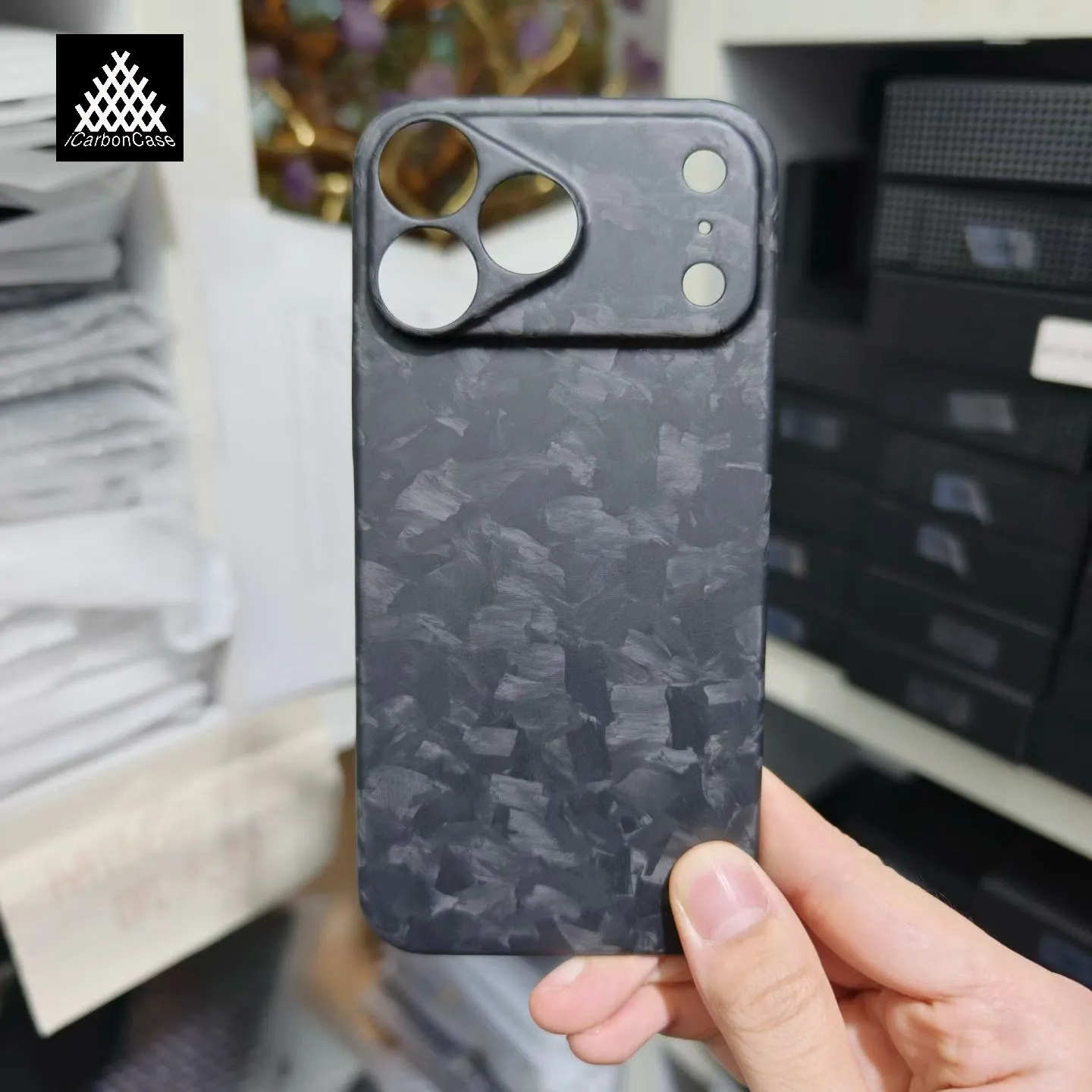 

100% Real Forged Matte Black Carbon Fiber Case for iPhone 17 Pro Max Premium Super Light Hard Protective 17Promax Phone Cover