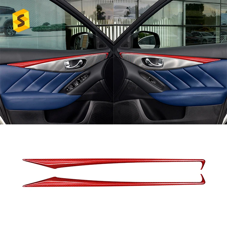 

Equipment Smart Library ES N-YFND-338 Front Side Door Trim Strip Carbon Fiber Car Accessories For Infiniti Q50 Carbon Fiber
