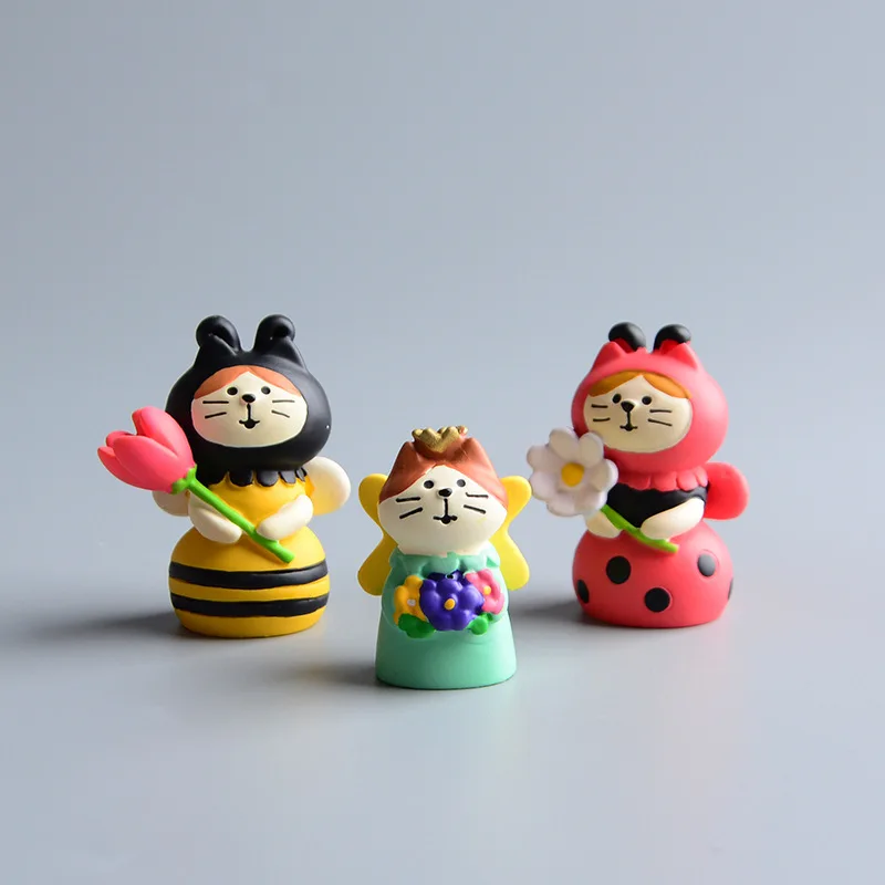 ZAKKA Cute Cat Frog Parrot Miniature Garden series Decoration Crafts Animals Figurines Hedgehog Resin Desktop Ornaments Gifts