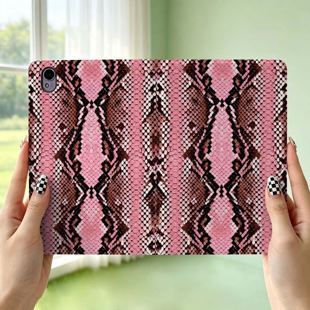 Pink Snakeskin Texture Pen Tray For Huawei MediaPad MatePad Honor Pro V6 9 V8 X9 X 10 13.3 12.3 11 11.5 Inch Tablet Case