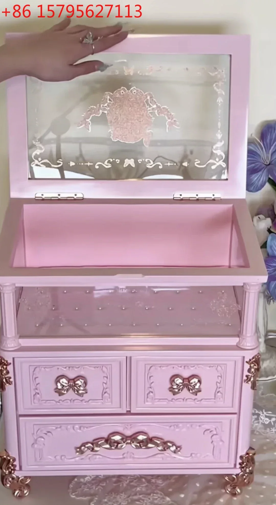 

A Flower Know Midsummer Night Series Allin Большая подарочная коробка Шкаф для хранения ювелирных изделий и средств по уходу за кожей без макияжа