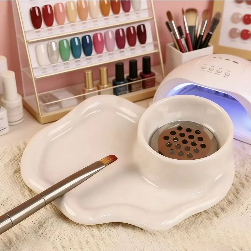 Ceramic Palette Pen Washing Cup Breathable Portable Paint Brush Washer Lightweight with Filter Brush Cleaning Tool
