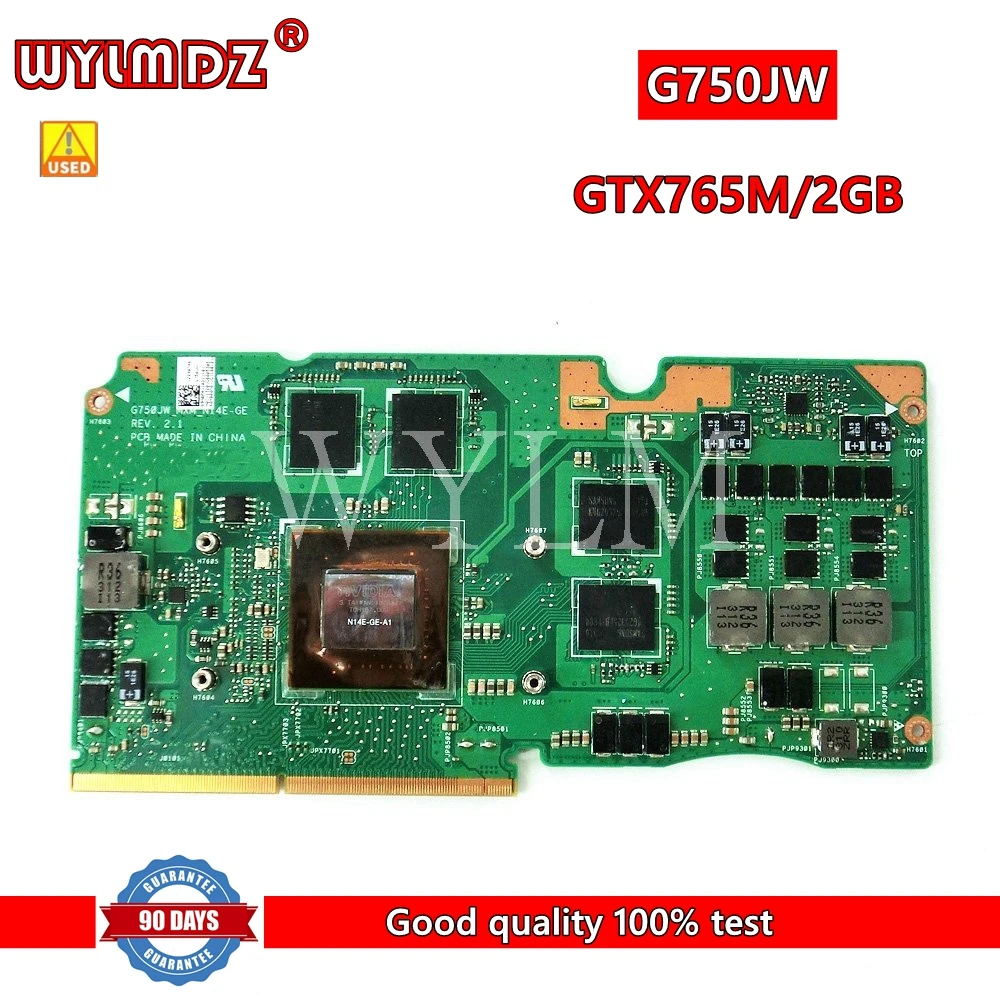 Used G750JW GTX765M N14E-GE-A1 VGA graphics card For ASUS ROG G750JX G750J G750JH_MXM  Laptop Graphics Cards