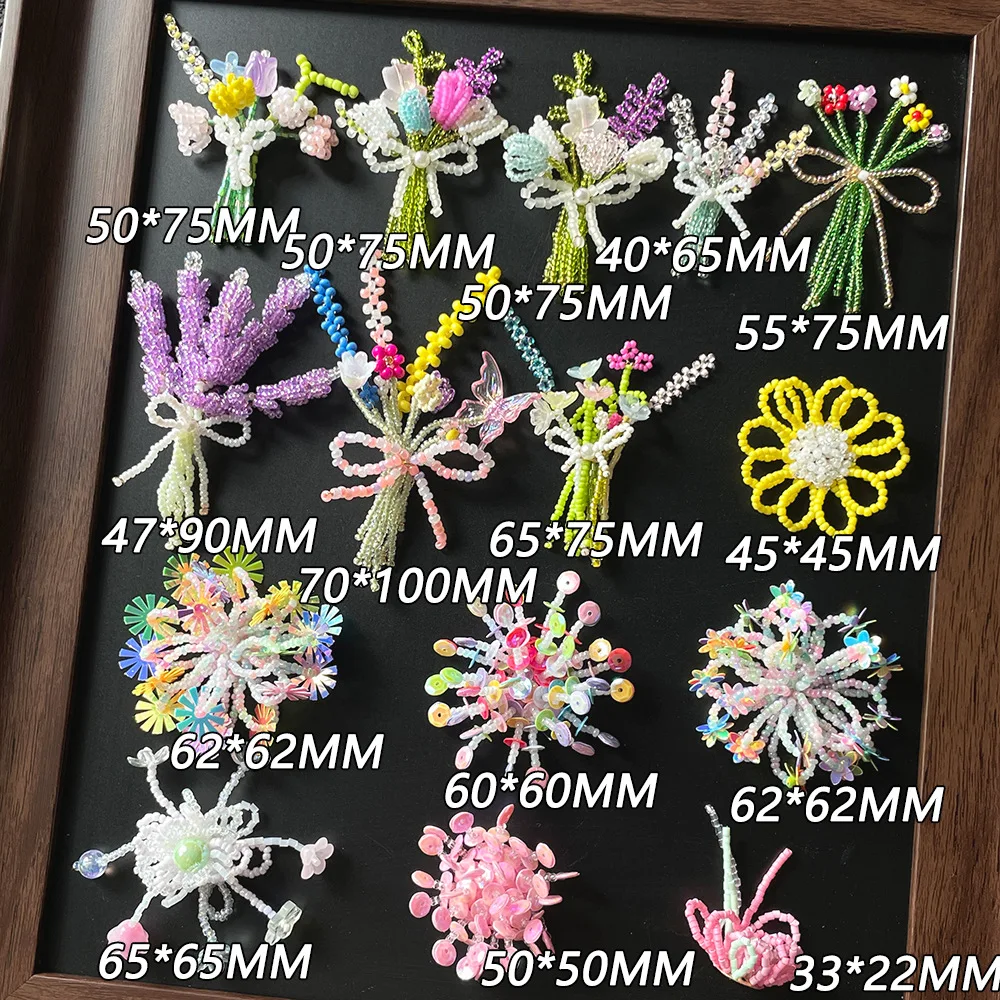Shoe Charms Colorful Beaded Flower Resin Accessory DIY Clog Jelly Footwear Buckle Decoration 1 Piece Mini Lightweight Multicolor