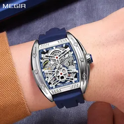 MEGIR Original Luxury Sport Watch for Men Silicone Automatic Mechanical Movement WristWatches Luminous Clock Reloj Hombre 8601