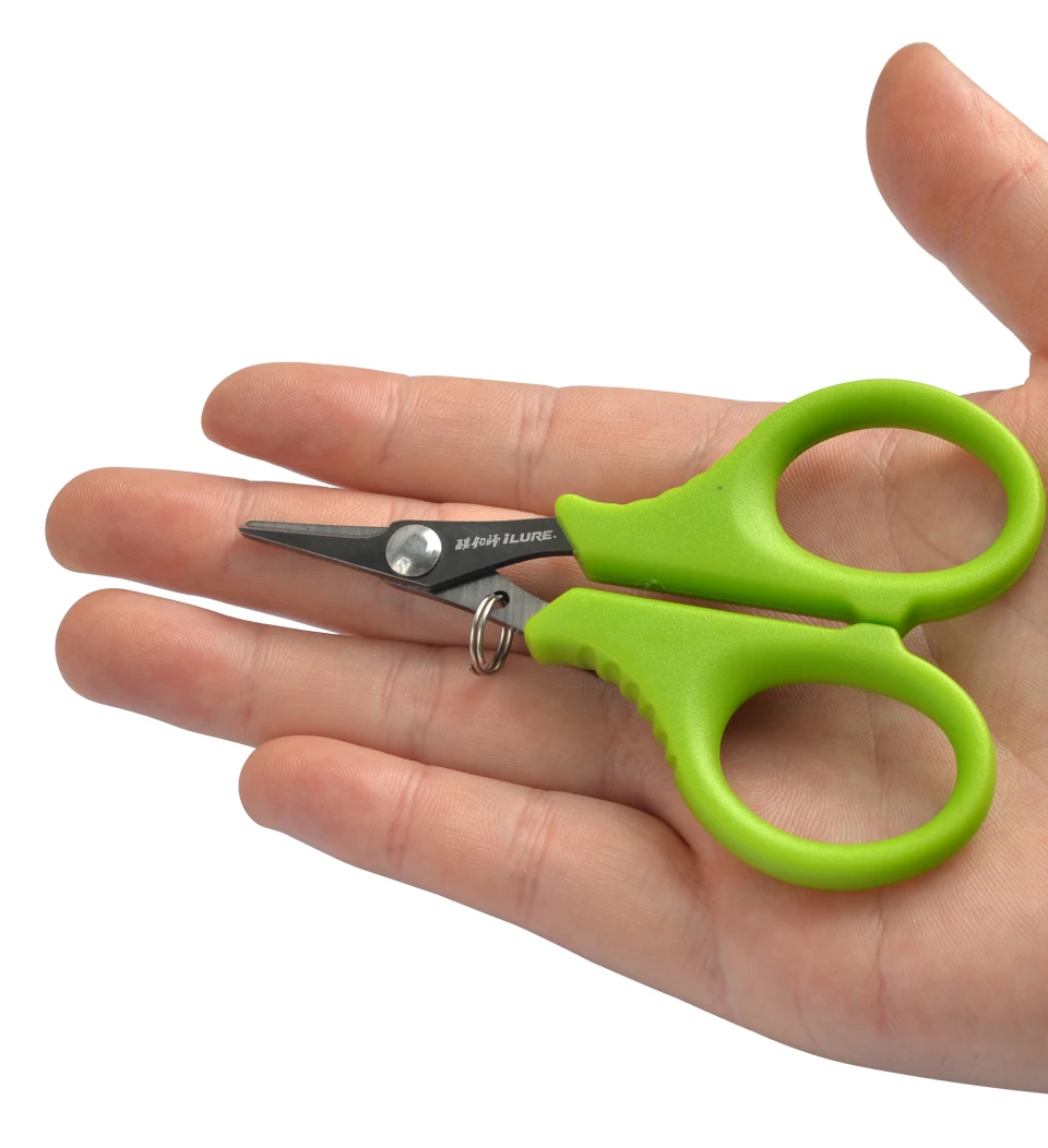 الأسماك الصغيرة استخدام مقص المحمولة شكل مقص ذو طيات قطع بولي ايثيلين جديلة خط الصيد سلك القاطع الكارب الصيد معالجة الملحقات #4