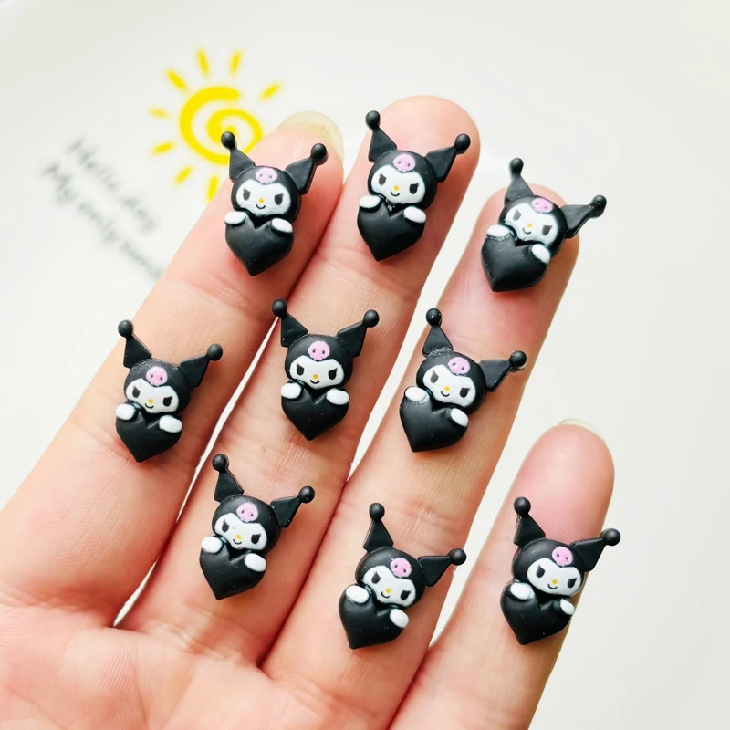 20 Pcs Cute Cartoon Animal Peach Heart Resin Figurine Crafts Cabochon Ornament Jewelry Manicure Hairpin Making Accessories