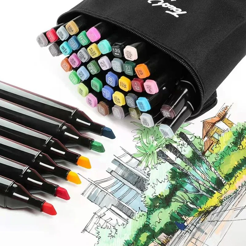 Marker Pen Set 80 Colors Double Headed Sketching Student Children's Painting Art Supplies Plumones Posca Marcadores Rotuladores