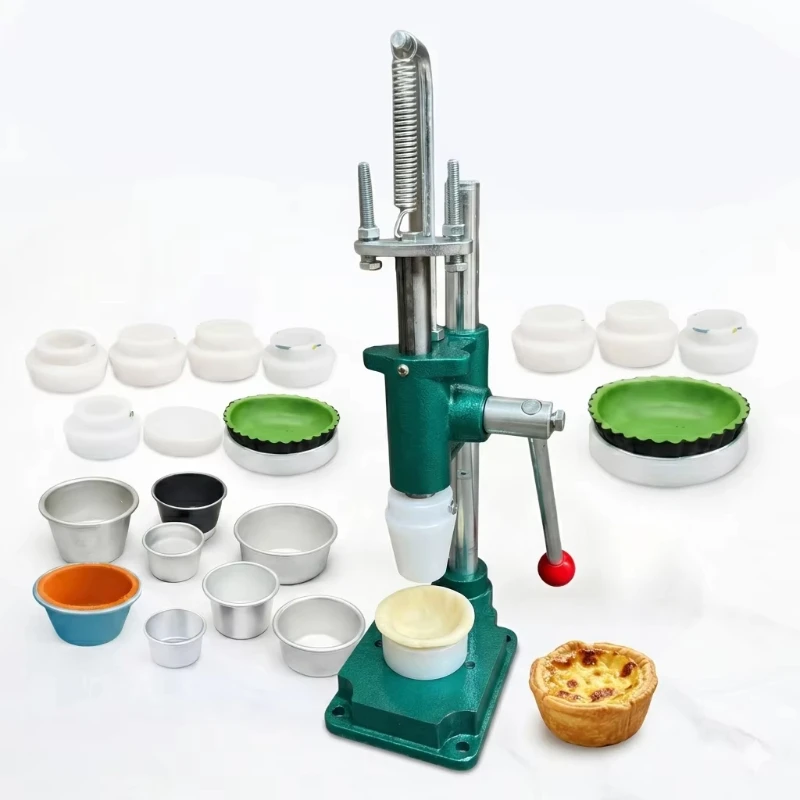 Manual egg tart crust stamping tools and presses for egg tarts and pies