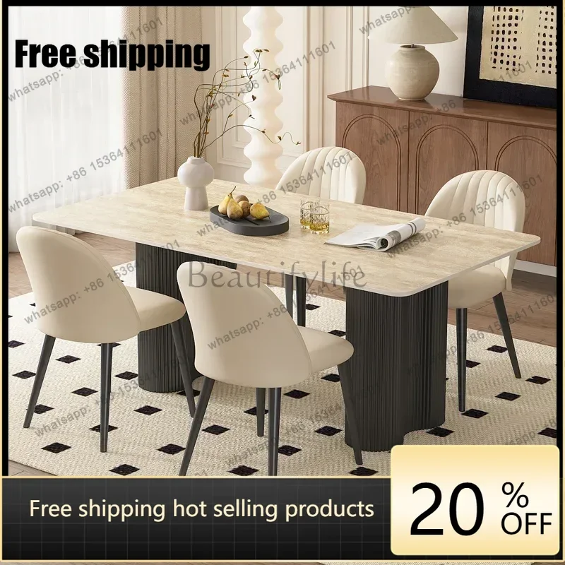 Factory Direct P  Rectangular Luxury Table Chairs Designer Nordic Wood Dining Table Living Room Modern Mesas