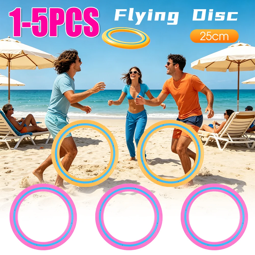 1-5PCS Flying Disc 25cm Portable Sports Play Discs Throwing Catching Disc Playing Flying Saucer Outdoor Beach Backyard Game